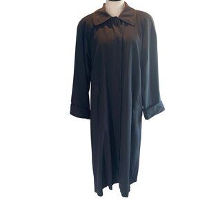 Steve by Searle Womens Size 4 Black Rayon Long Sleeve Trench Coat Vintage